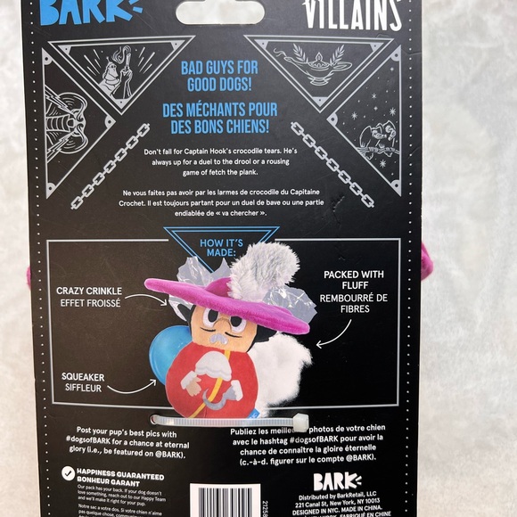 New bark brand Disney villains Captain Hook dog toy - Picture 6 of 6